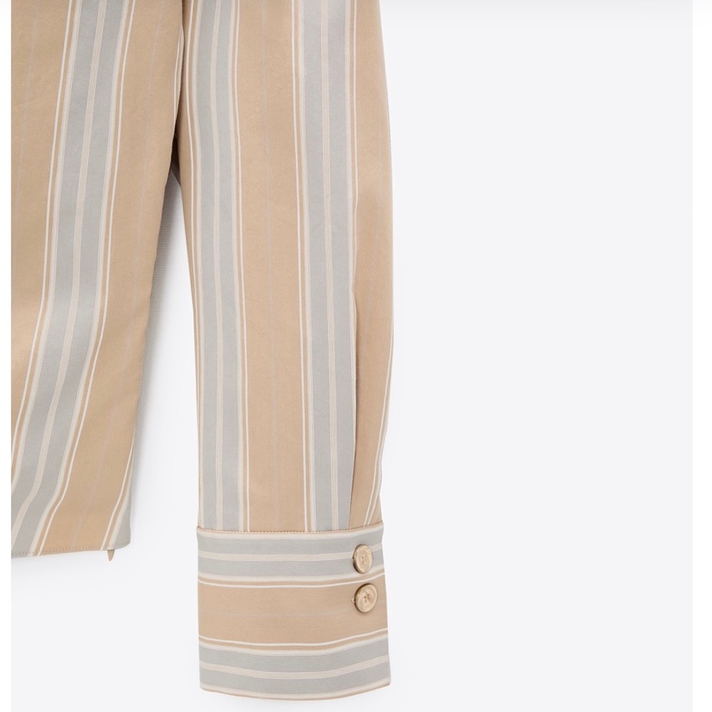 NWT Zara Striped one shoulder asymmetrical blouse top| zara printed shirt - Picture 5 of 10